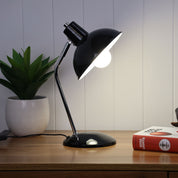 THEA BLACK - Black and Chrome Desk Lamp