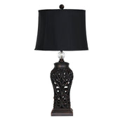 DORNE BLACK - Classic Antique Cut Lamp with Harp Shade