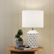 CASBAH WHITE - Moorish Cut Ceramic Table Lamp