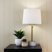 UMBRIA - Height Adjustable Scandi Lamp in Antique Brass