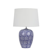 PIPPI - Ivory and Blue Ceramic Table Lamp