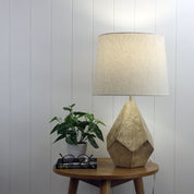 LEON - Geometric Ivory and Gold Table Lamp