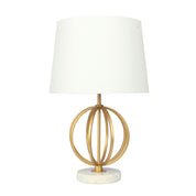 LOXTON - Gold painted metal/ marble table lamp