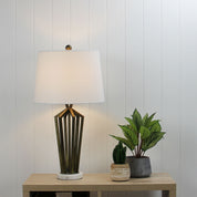 ROMSEY - Geometric Metal Lamp with Harp Shade