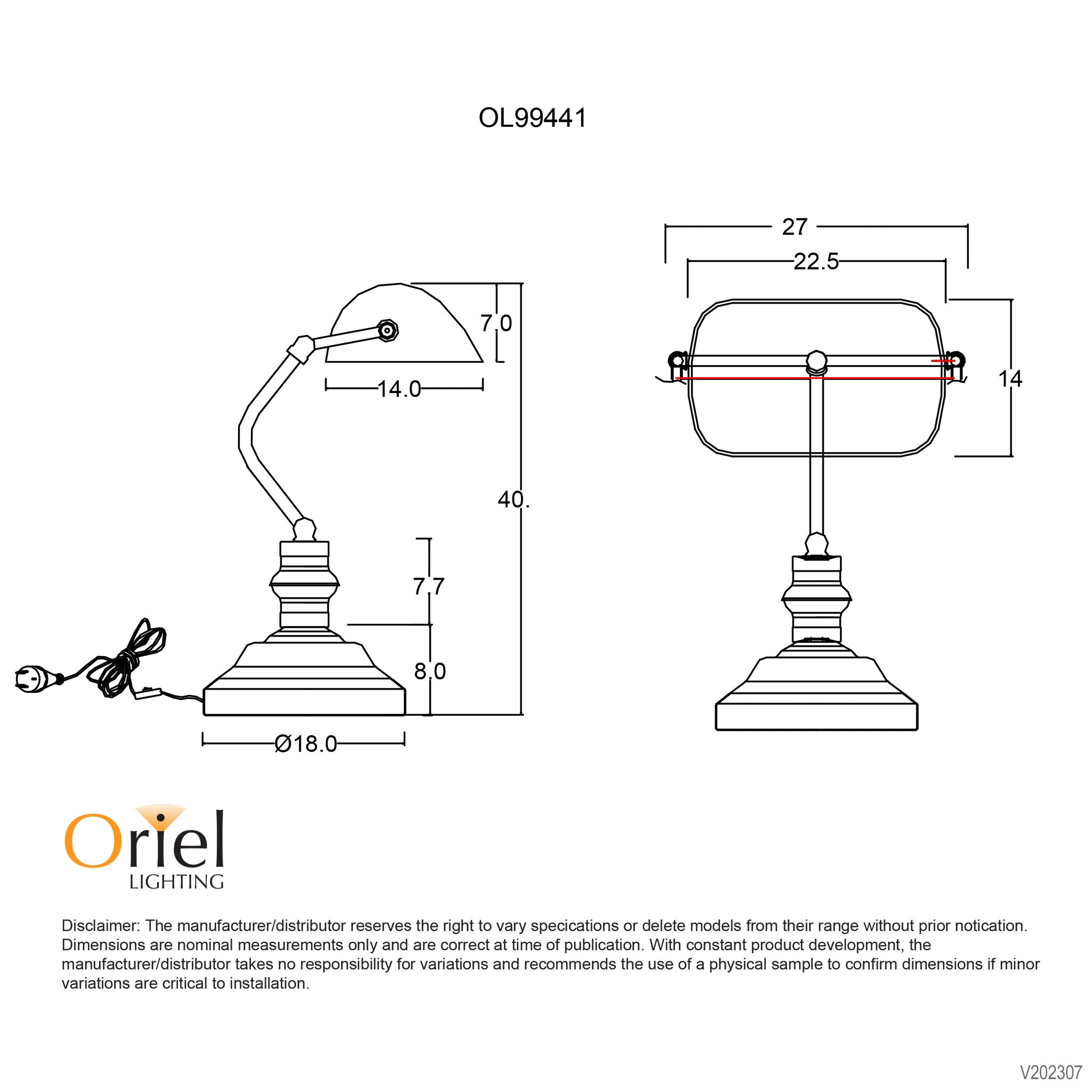 BANKERS SWITCHED BRASS - Brass Plated with Green Glass Shade
