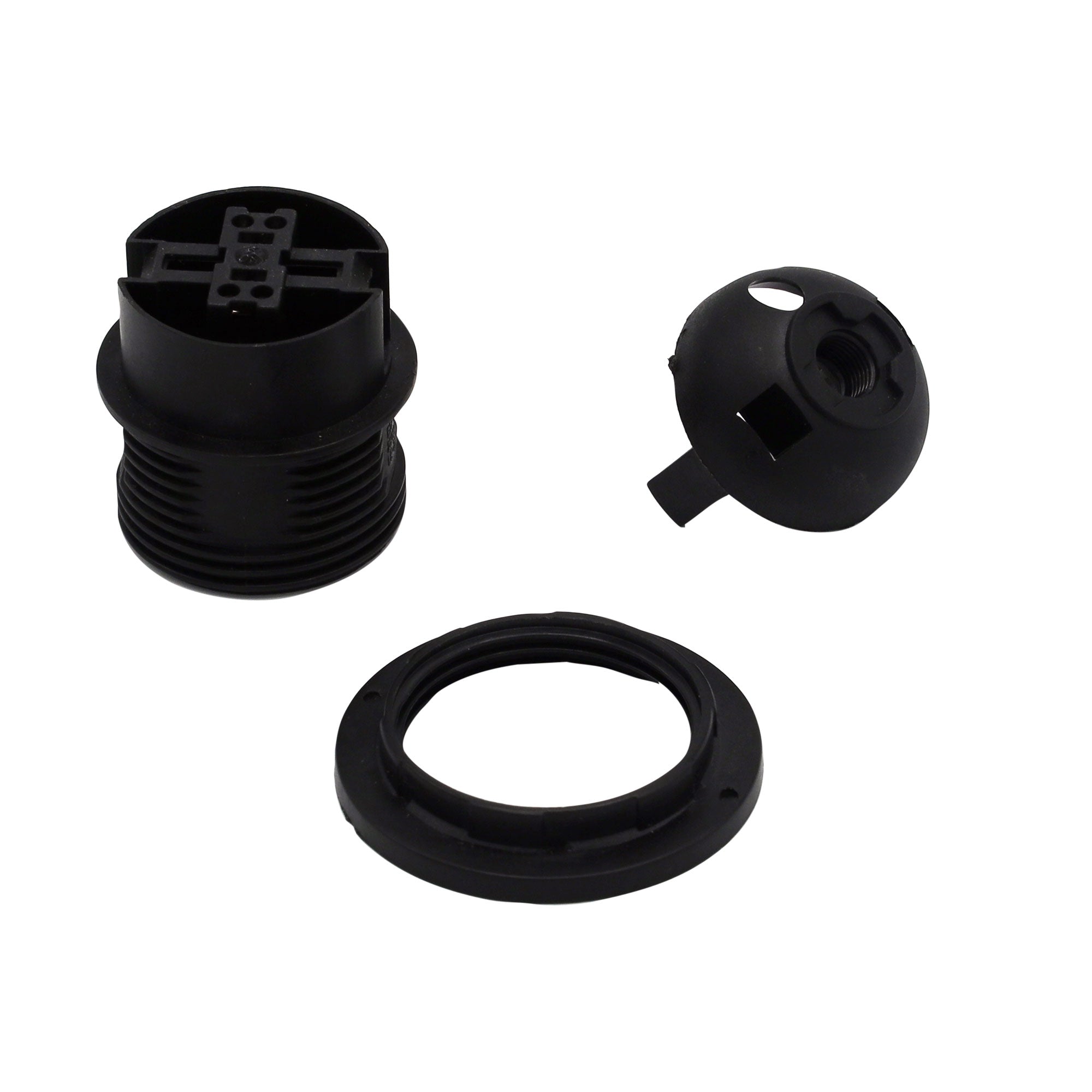 LAMPHOLDER E27 Black - 10mm thread ES lampholder