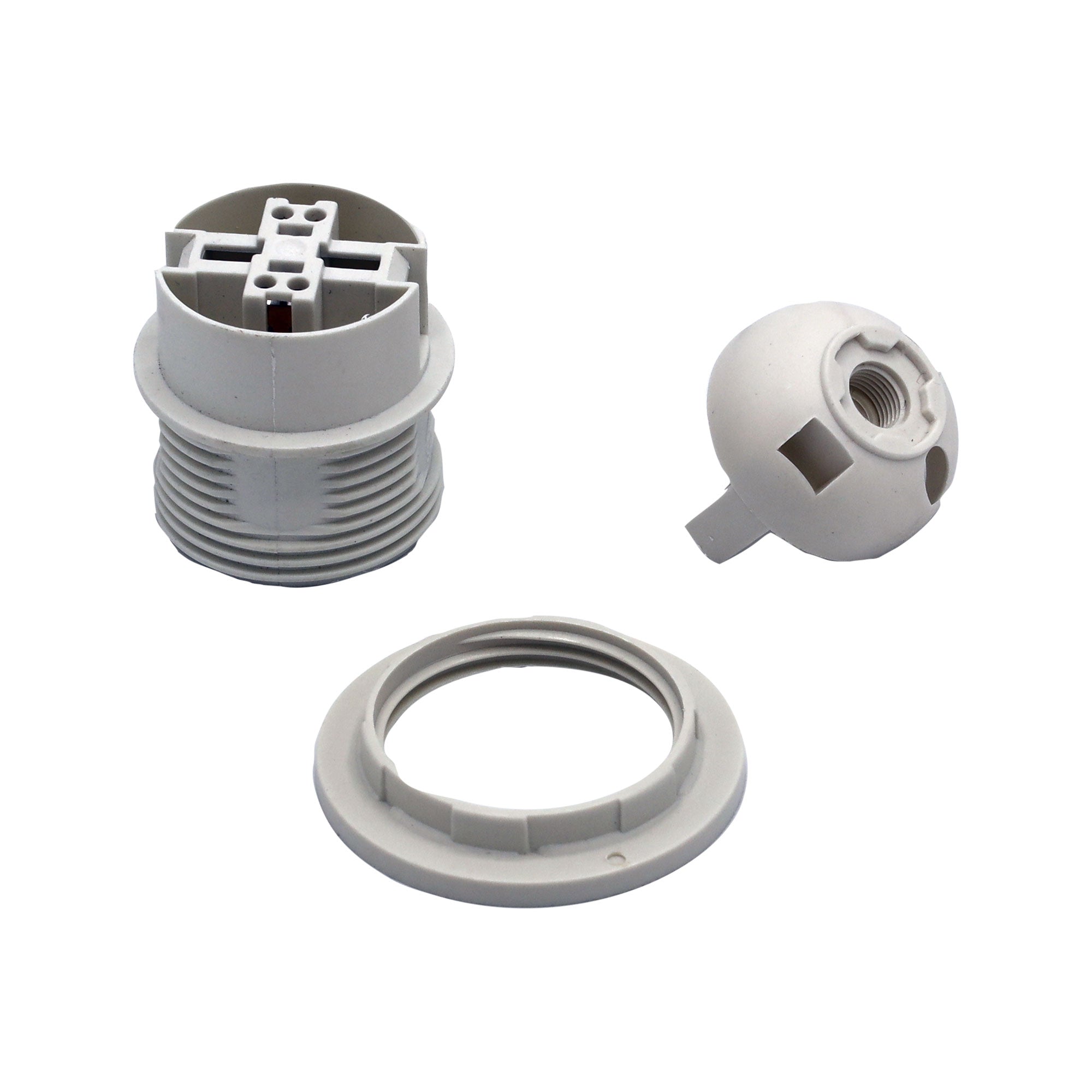 LAMPHOLDER E27 White - 10mm thread ES lampholder