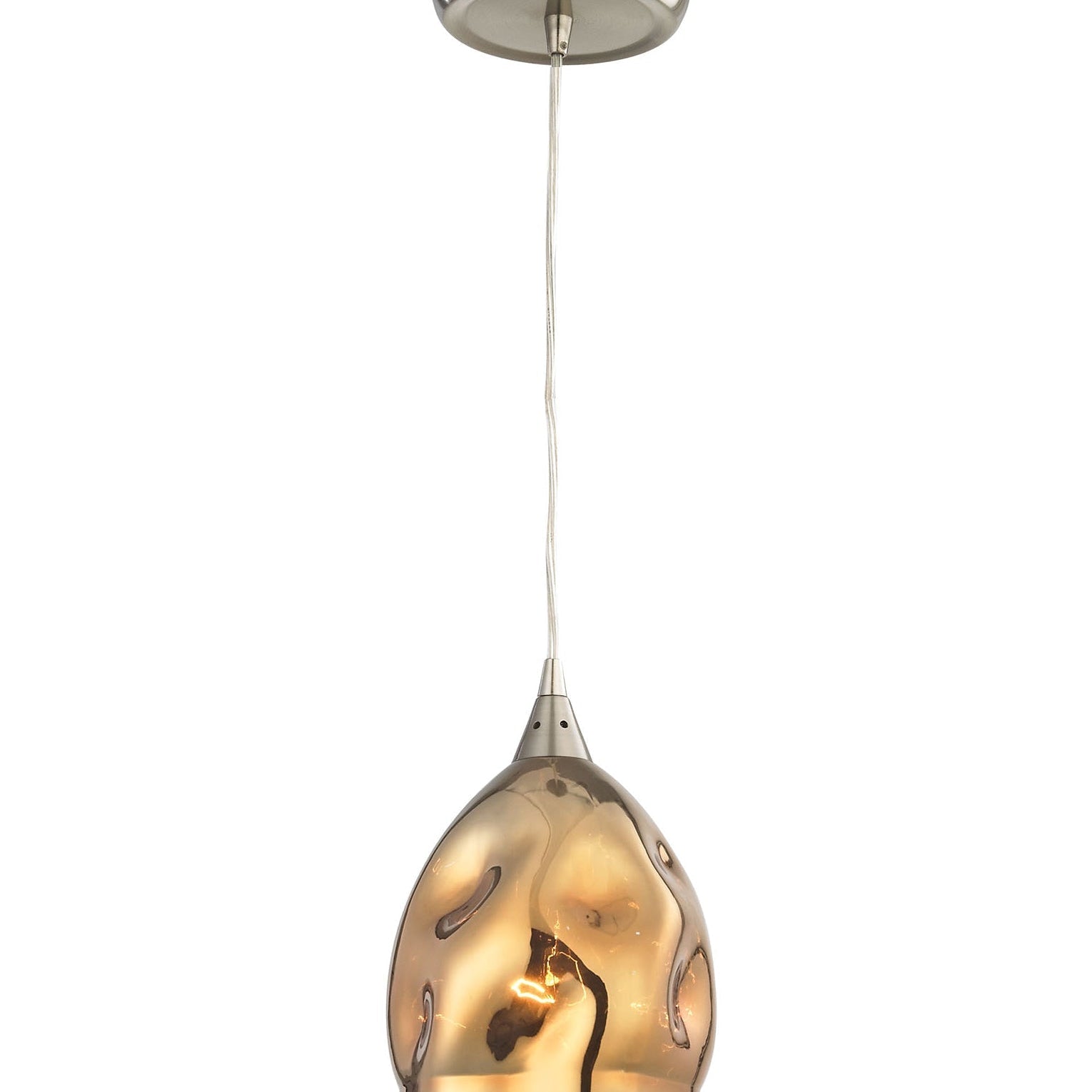 ORDITO: Abstract Chrome With Glass Ellipse Pendant Lights