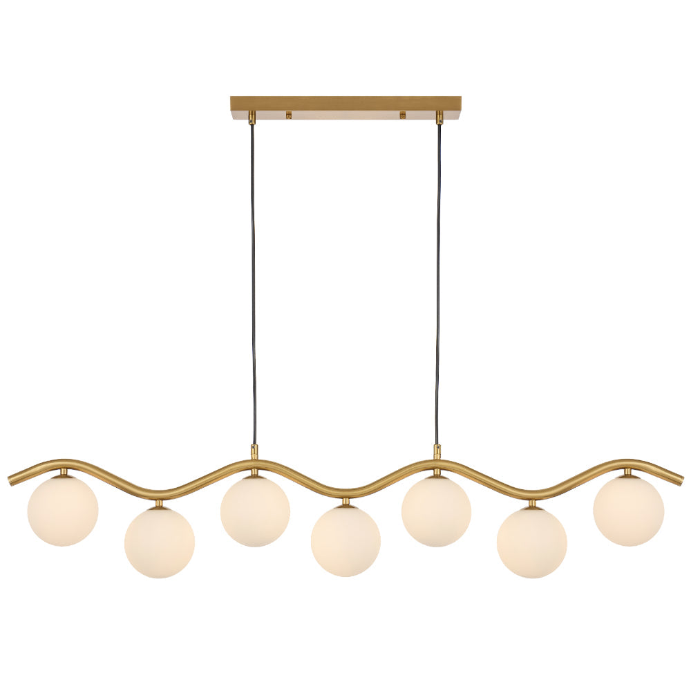 ORTON 7 LIGHT PENDANT ANTIQUE GOLD