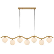 ORTON 7 LIGHT PENDANT ANTIQUE GOLD