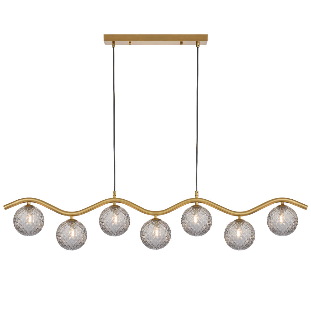 ORTON 7 LIGHT PENDANT ANTIQUE GOLD