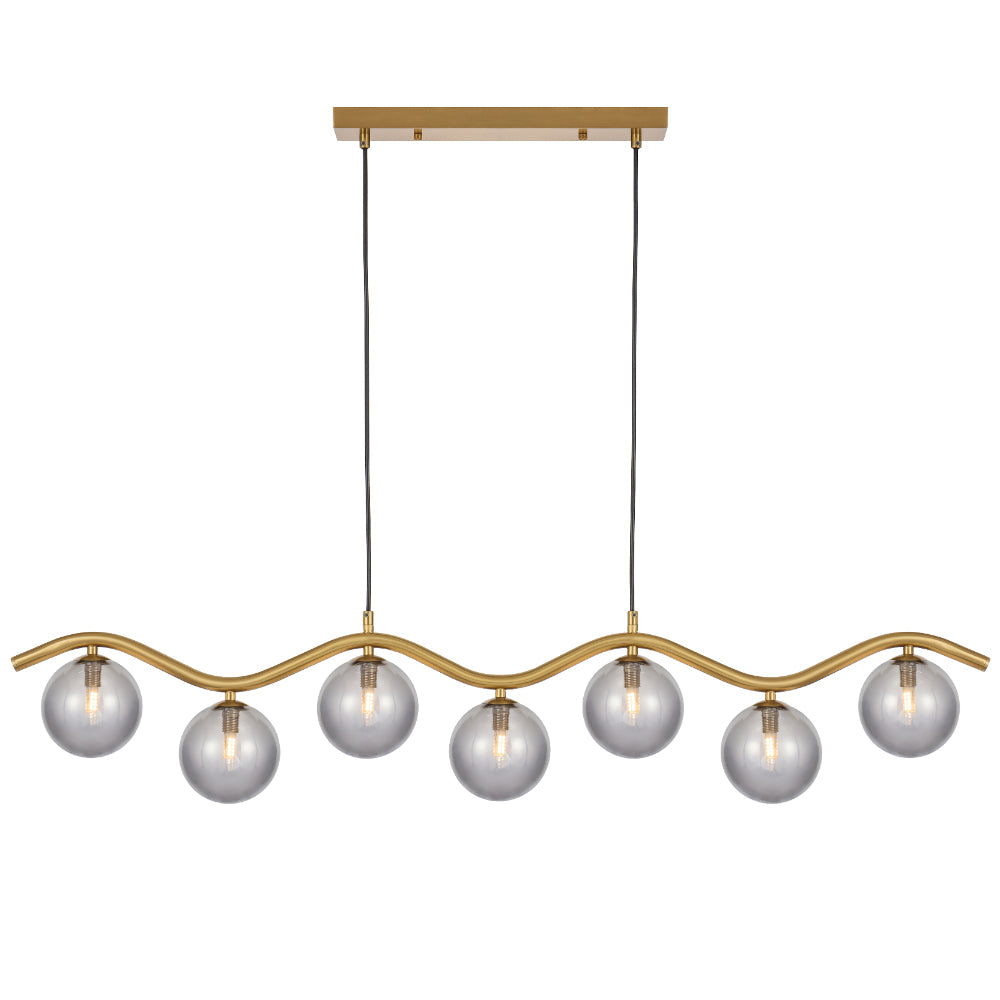 ORTON 7 LIGHT PENDANT ANTIQUE GOLD