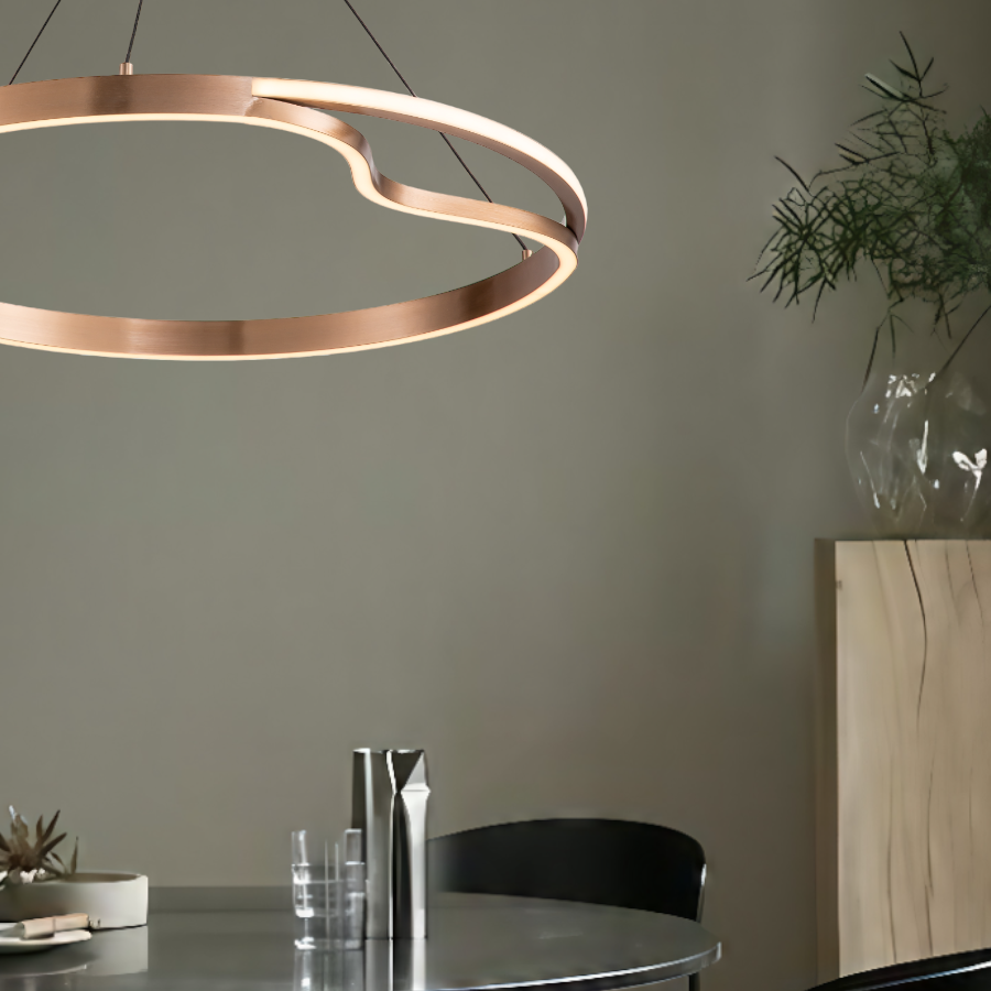 Ostrom Coffee Gold Ring LED Pendant – LED Lighting Designs