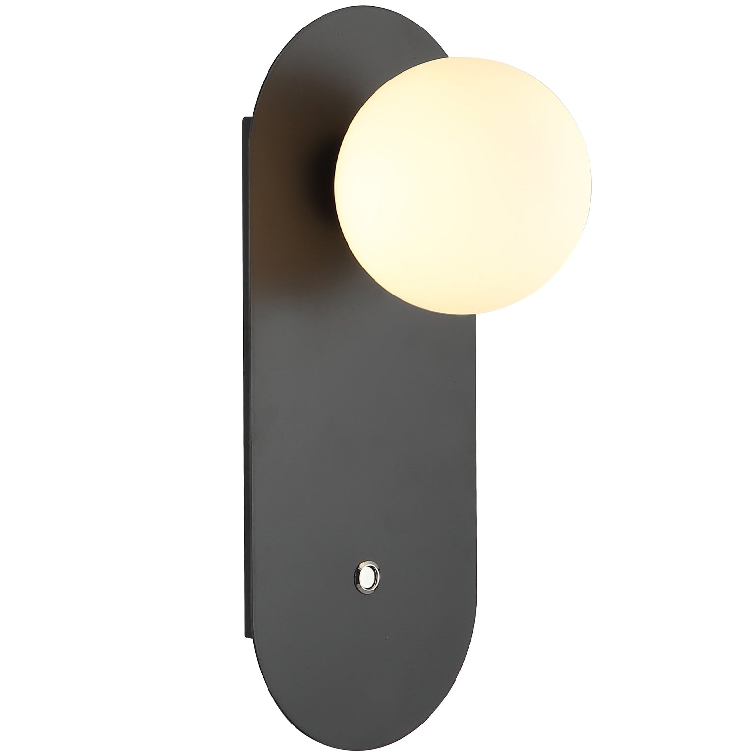OVALIS: Interior Round Opal Diffuser Oblong Base with Switch Wall Lights