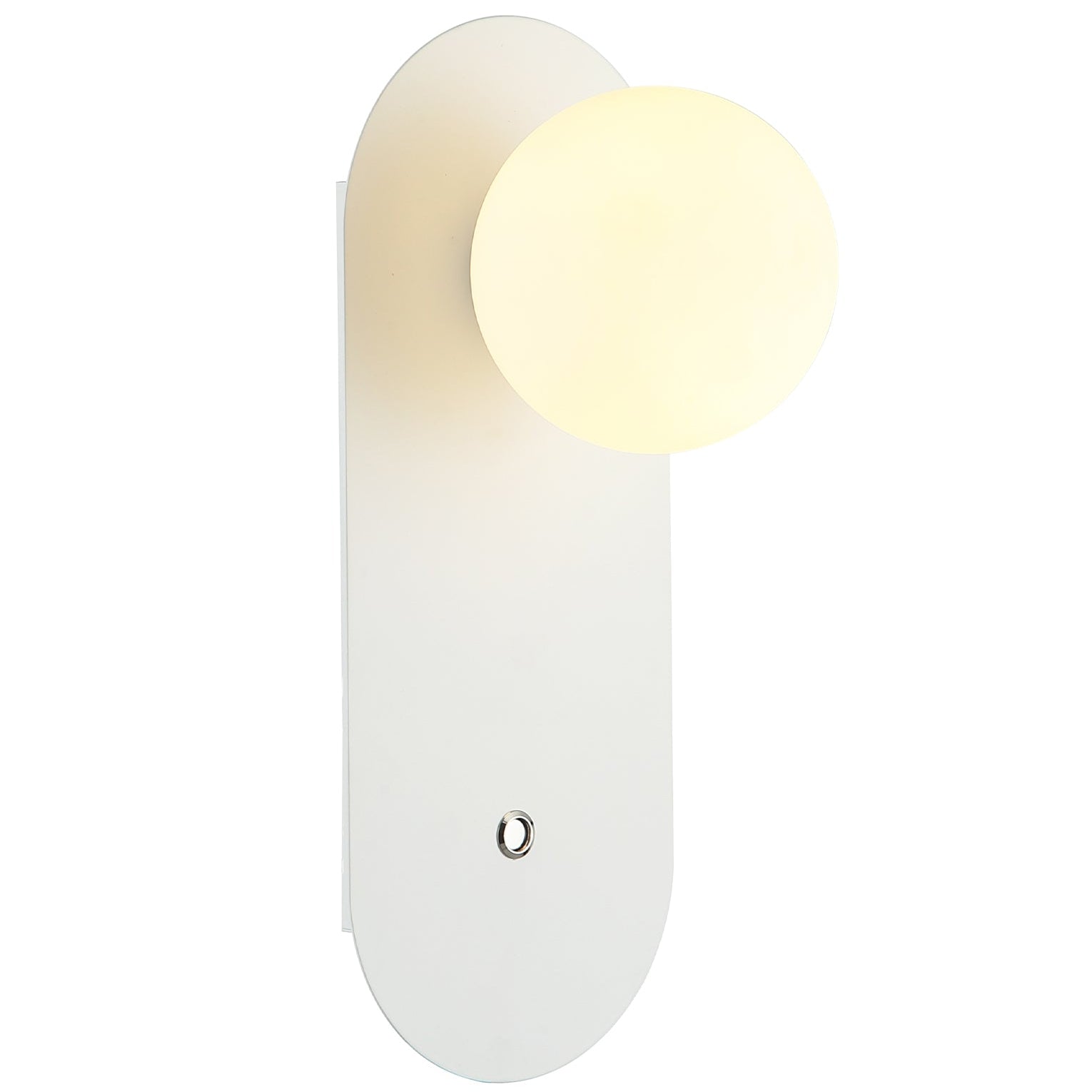 OVALIS: Interior Round Opal Diffuser Oblong Base with Switch Wall Lights