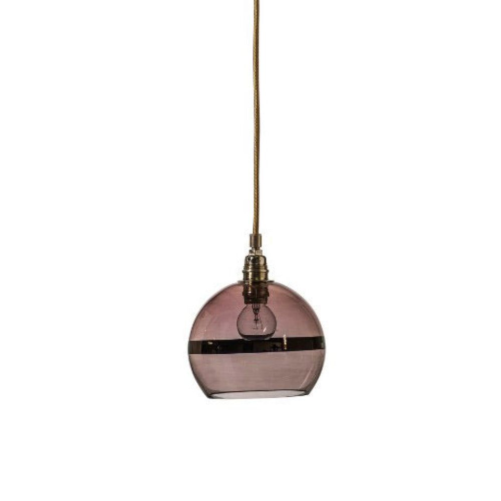 Rowan Pendant Light W155mm Obsidian Glass Shiny Gold