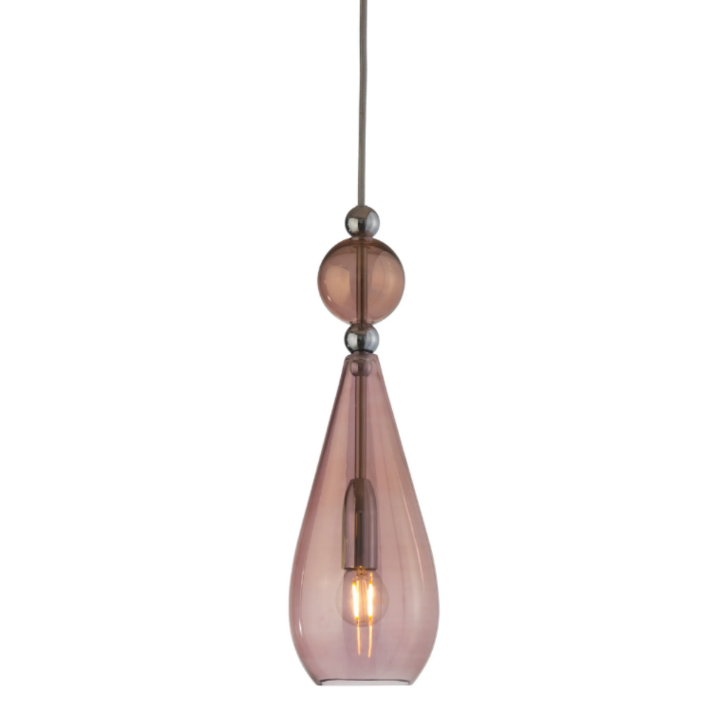 Smykke Pendant Light W125mm Glass Shiny Silver