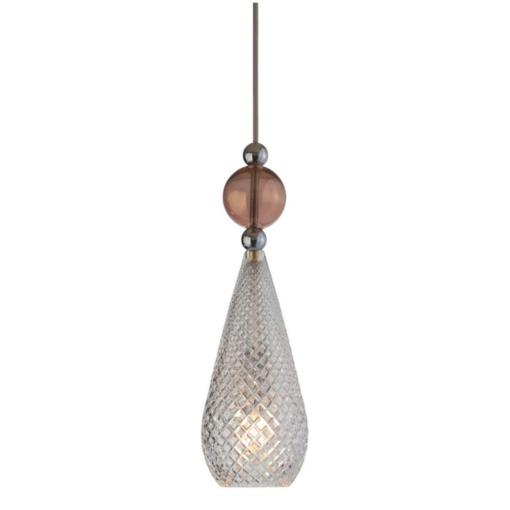 Smykke Pendant Light W125mm Check Clear Glass