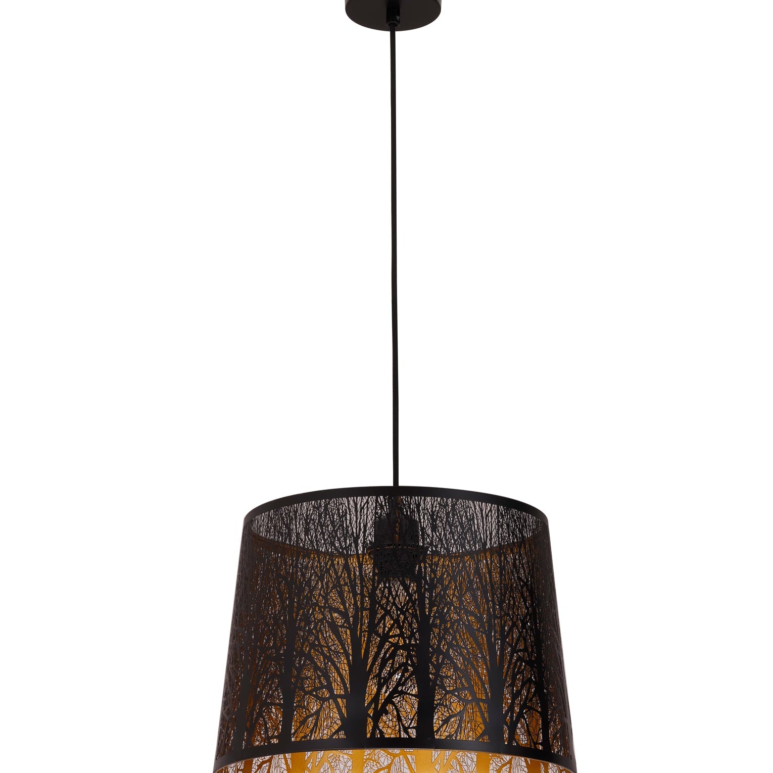 PENSHADE: Interior Slanted with Tree Pattern Laser Cut Pendant Lights