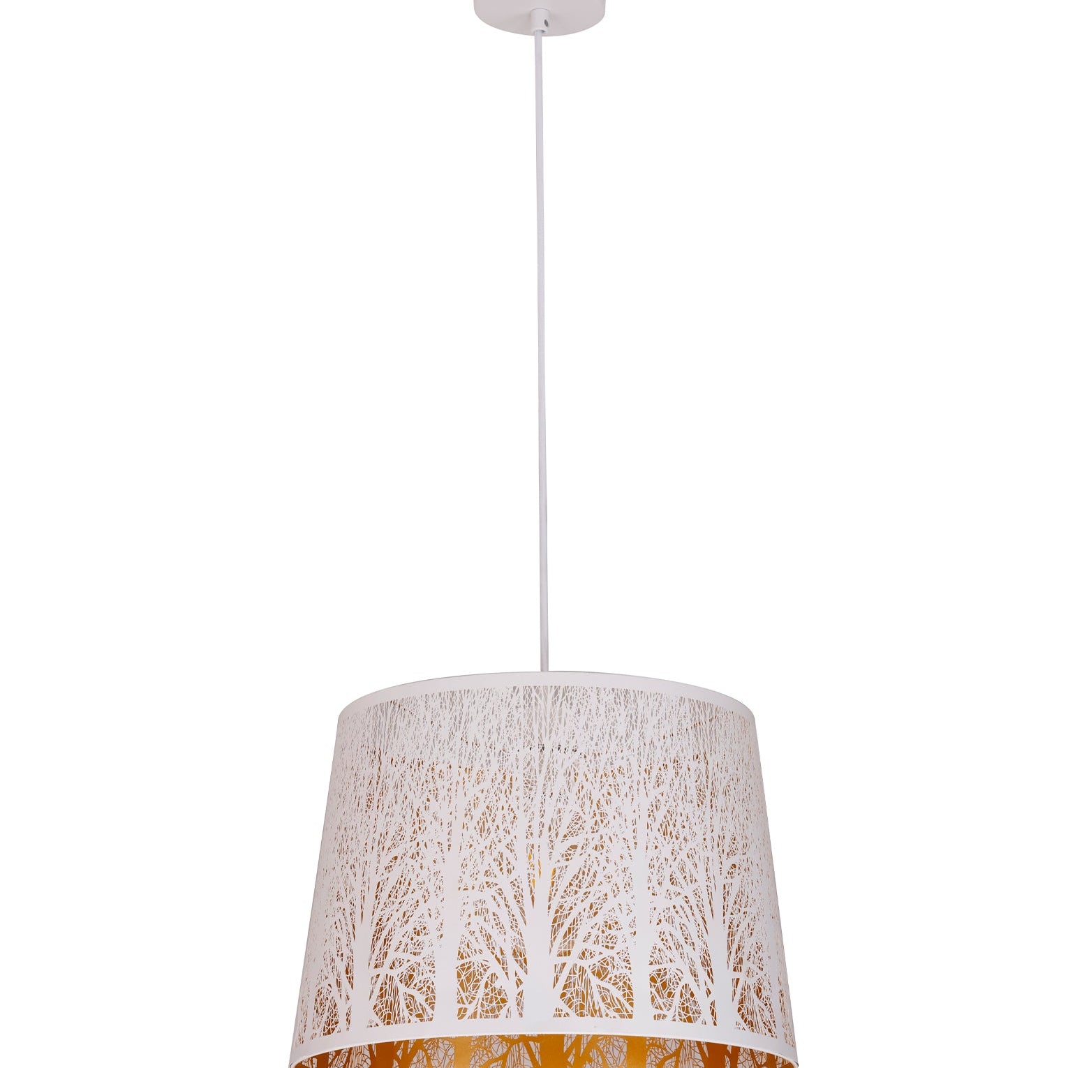 PENSHADE: Interior Slanted with Tree Pattern Laser Cut Pendant Lights
