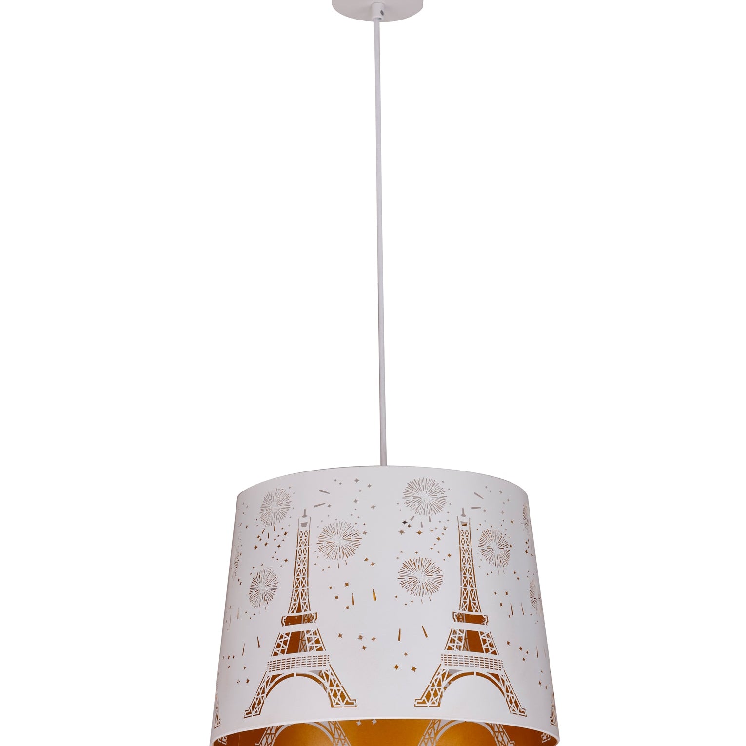 PENSHADE: Interior Slanted with Eiffel Tower Pattern Laser Cut Pendant Lights