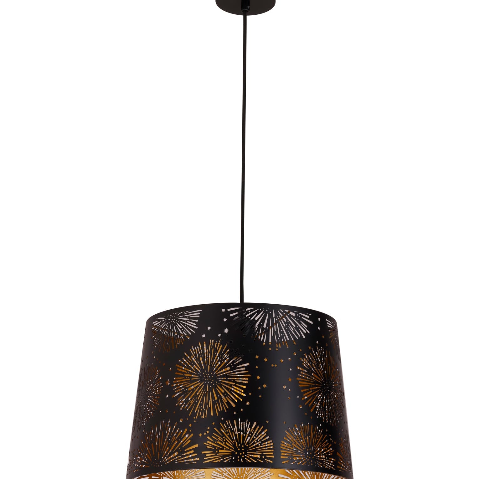 PENSHADE: Interior Slanted with Starburst Pattern Laser Cut Pendant Lights