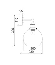 PESINI: Interior Swing Arm Glass with Antique Brass/ Chrome Highlight Wall Lights