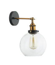 PESINI: Interior Swing Arm Glass with Antique Brass/ Chrome Highlight Wall Lights