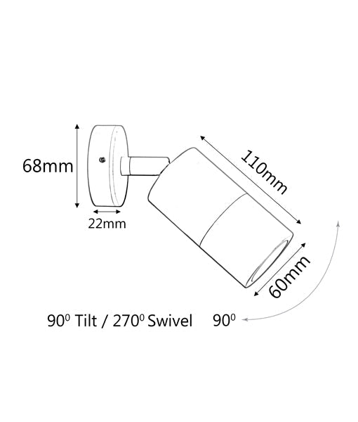 GU10 Exterior Wall Pillar Spot Lights (Aged Brass) IP65