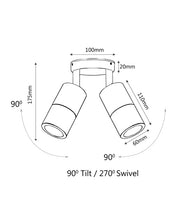 GU10 Exterior Wall Pillar Spot Lights (White Aluminium) IP65