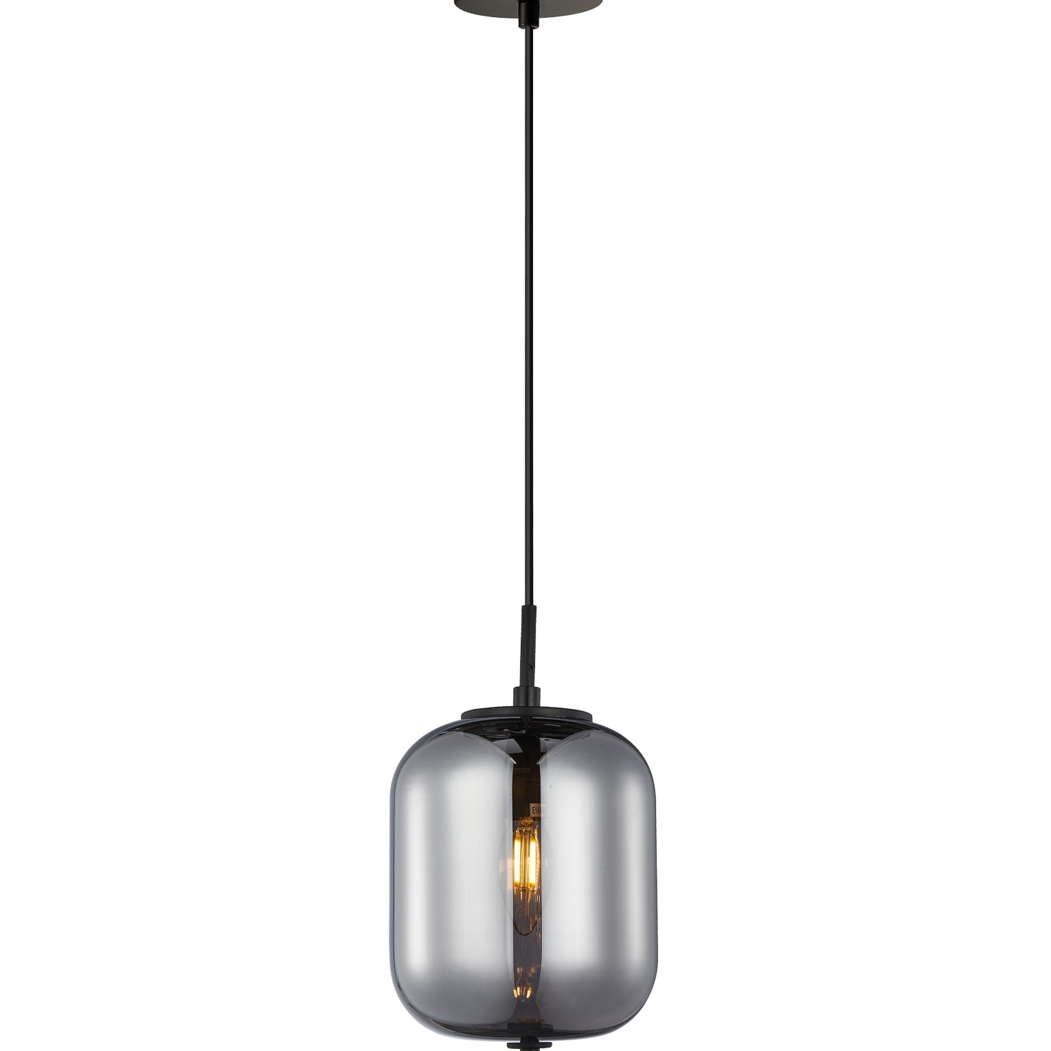  Smokey Black Mirror Finish Jar Pendant Lights