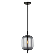 PINO: Interior Opal Matte / Smokey Black Mirror Finish Jar Pendant Lights