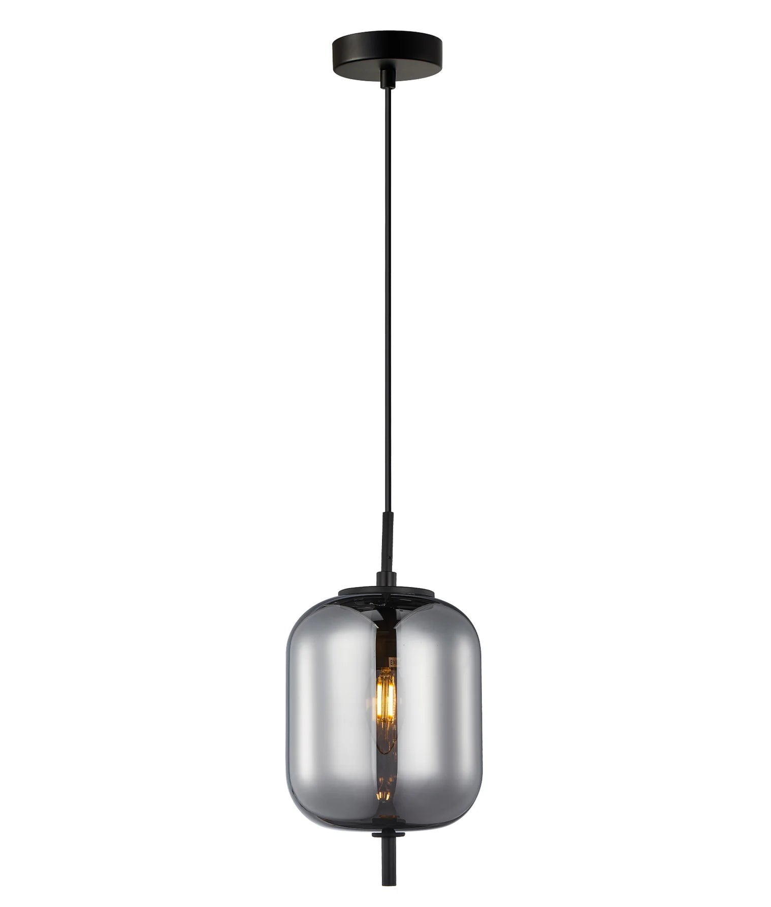  Smokey Black Mirror Finish Jar Pendant Lights