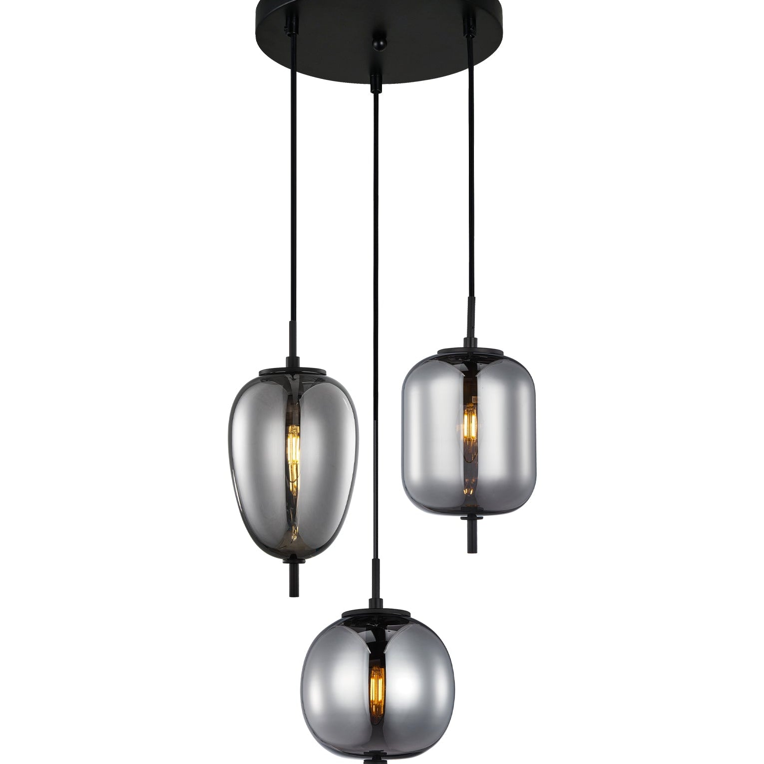 Smokey Black Mirror Finish multiple Pendant Lights