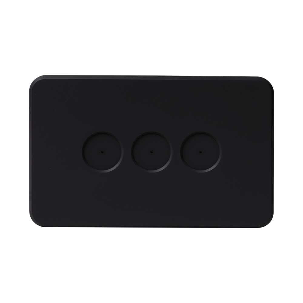 Pixie Smart Face Plate Gloss Black Polycarbonate 3 Gang Configurations