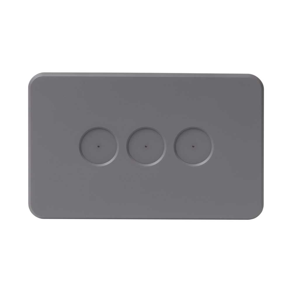 Pixie Smart Face Plate Gloss Grey Polycarbonate 3 Gang Configurations