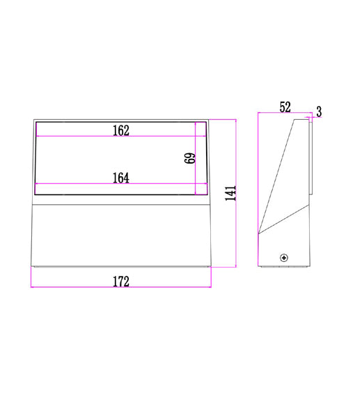 PLANA: Exterior LED Adjustable Wedge Surface Mounted Wall Lights IP65