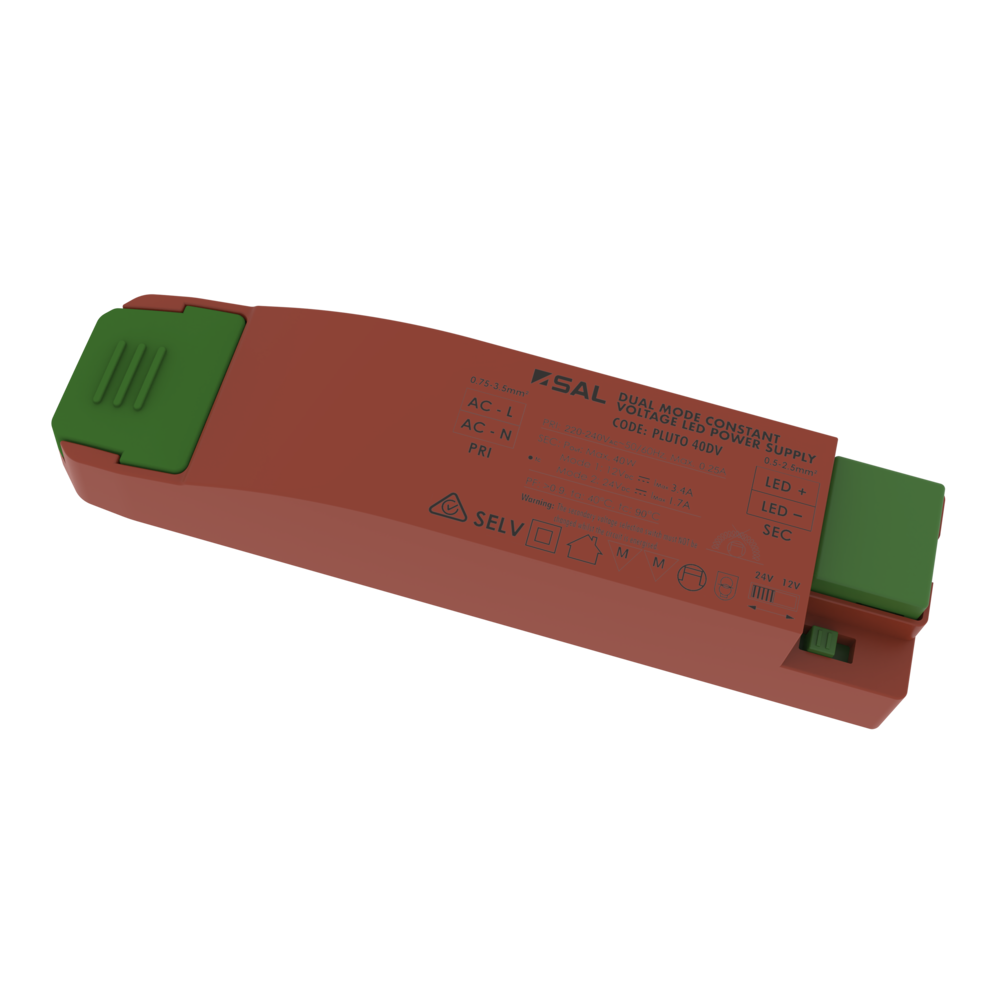 Pluto Constant Voltage Dual Power 12V-24V LED Driver 40W