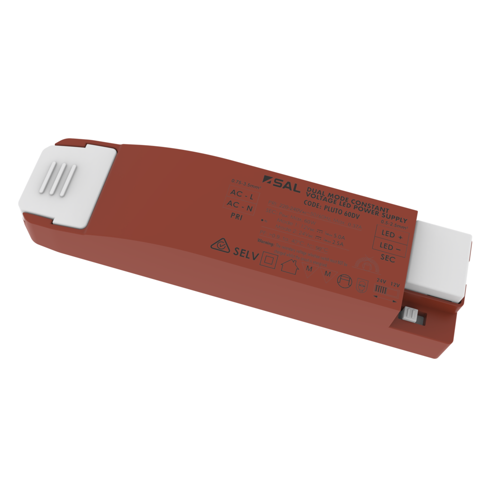 Pluto Constant Voltage Dual Power 12V-24V LED Driver 60W