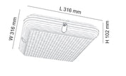 MEMPHIS Square LED Emergency Oyster Light 22W 4000K IP65