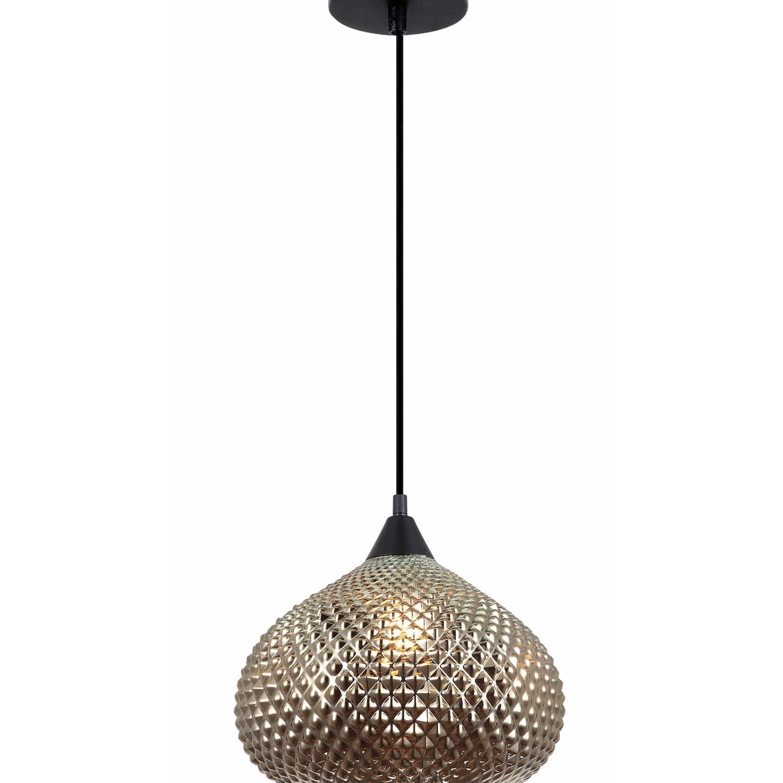 RICTUS: Bohemian Glass With Quadrilateral Segment Wine Glass Shape Pendant Lights