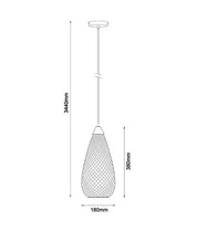 RICTUS: Bohemian Glass with Quadrilateral Segments Tear Drop Shape Pendant Lights
