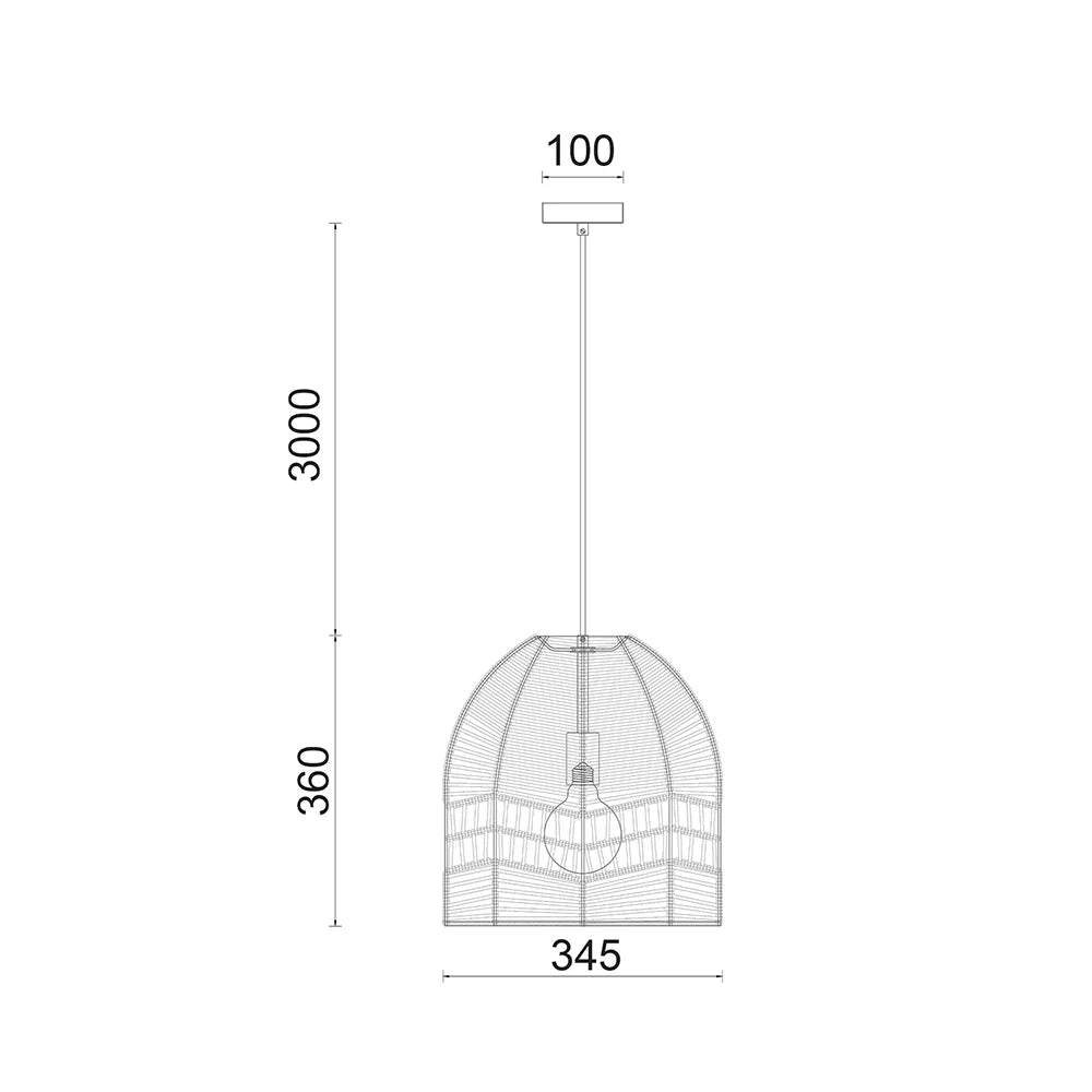 Interior Rattan Ellipse 1 Light Pendant Natural
