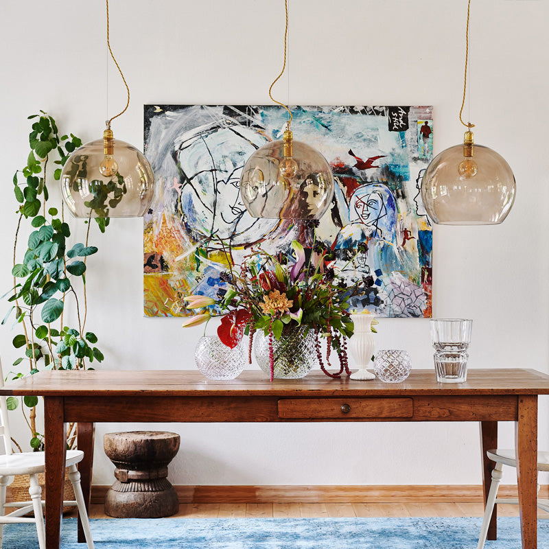 Rowan Pendant Light W390mm Glass Matt Gold