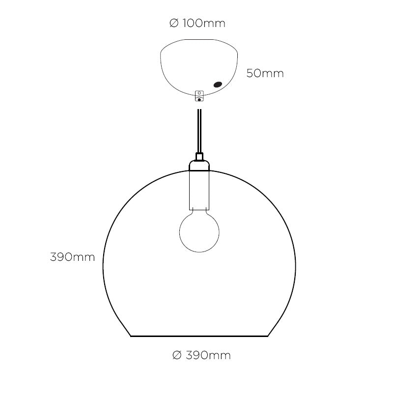 Rowan Pendant Light W390mm Glass Matt Silver