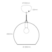 Rowan Pendant Light W390mm Glass Matt Gold