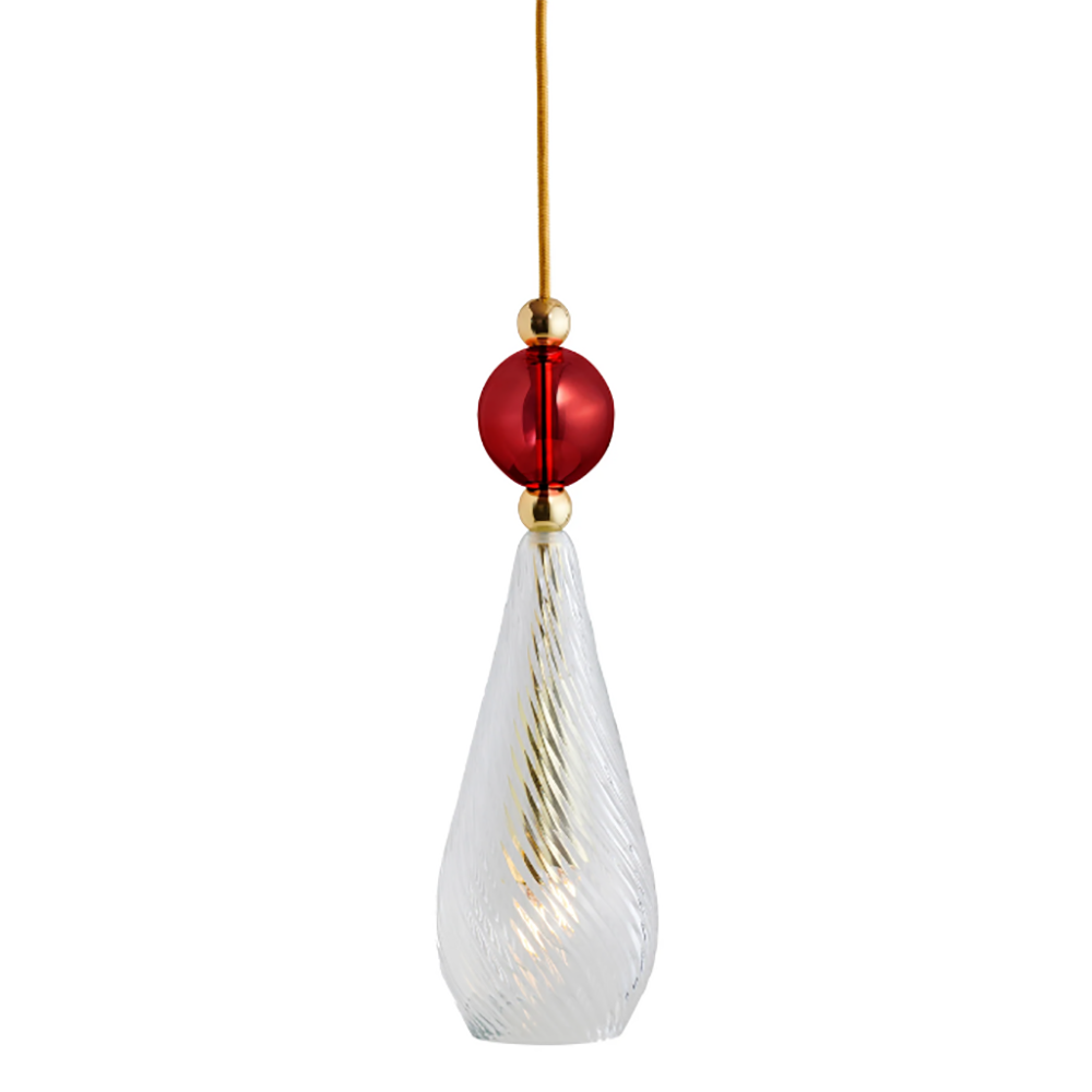 Smykke Pendant Light W125mm Swirl Clear Glass