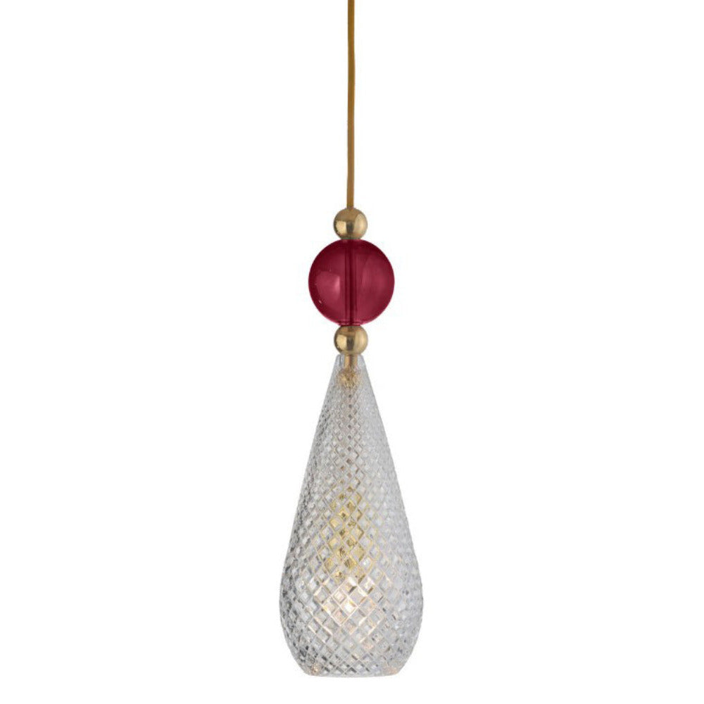 Smykke Pendant Light W125mm Check Clear Glass