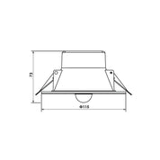 Clare Recessed LED Downlight With Sensor 10W White Polycarbonate 3 CCT