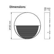 ALTONA Round LED Outdoor Step Light 5W Black Aluminium 5000K